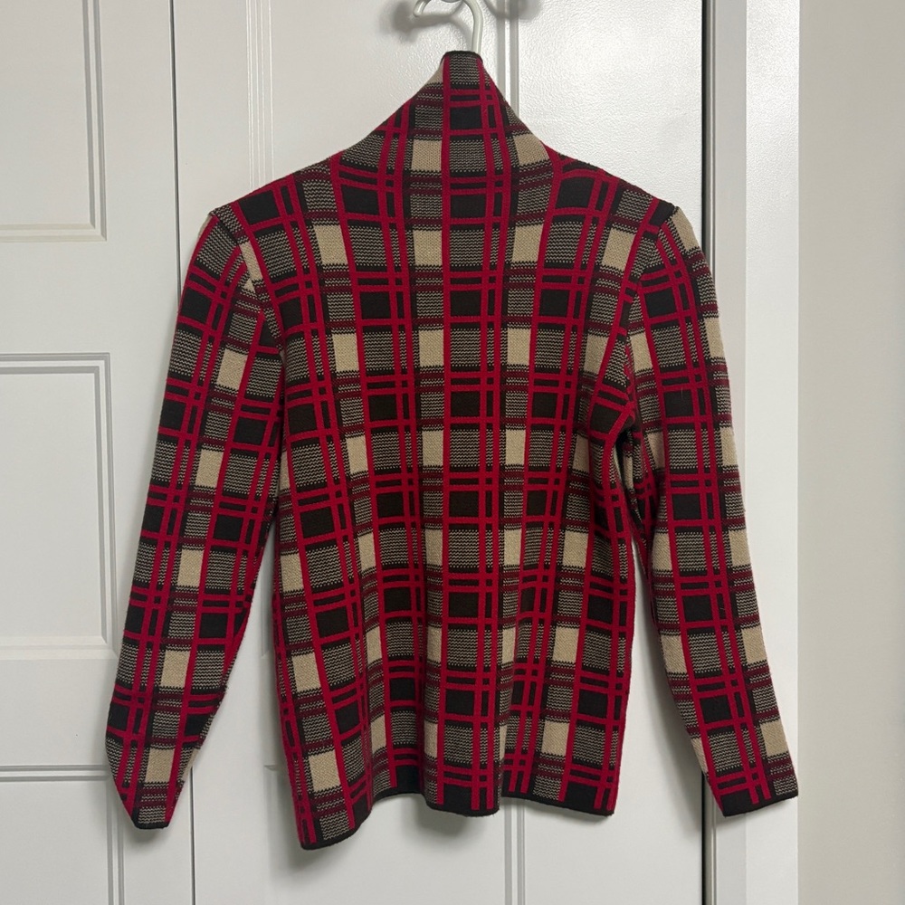 Cute Pink Brown and Beige Turtleneck Sweater Size Small